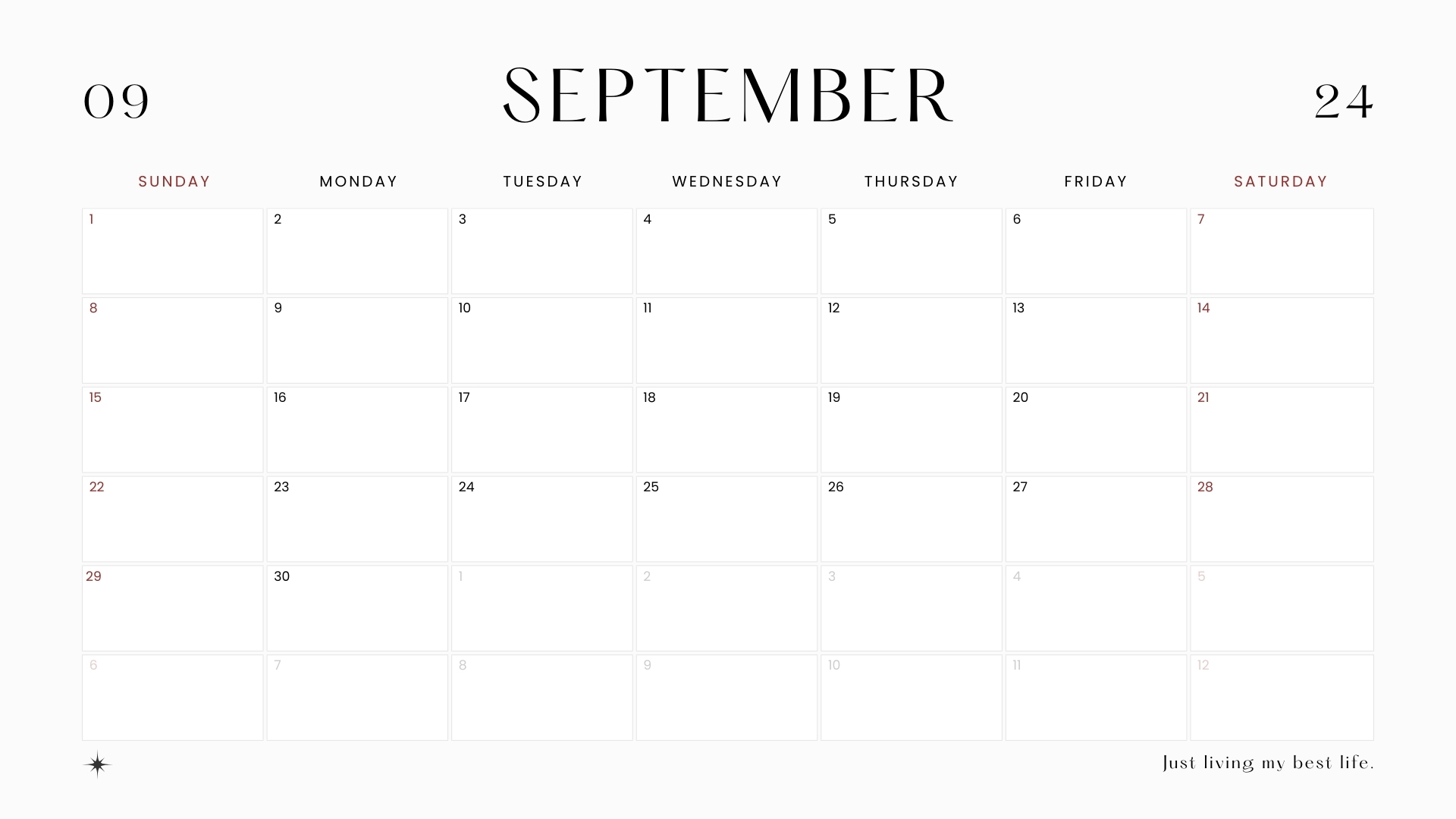 september 2024 calendar