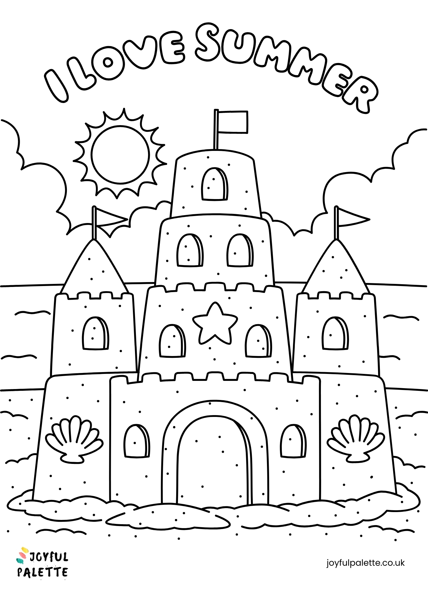 sandcastle coloring page