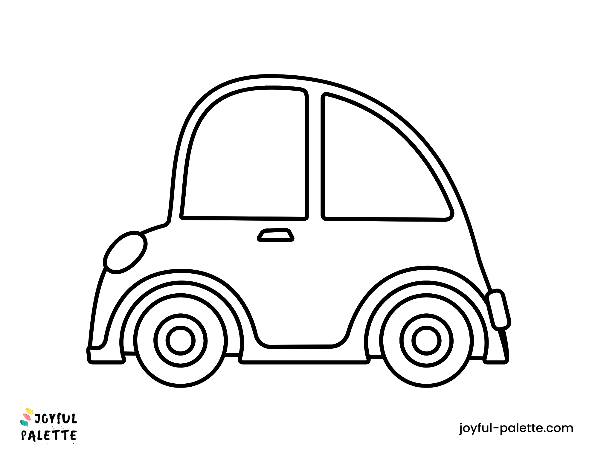 easy car coloring page for kids