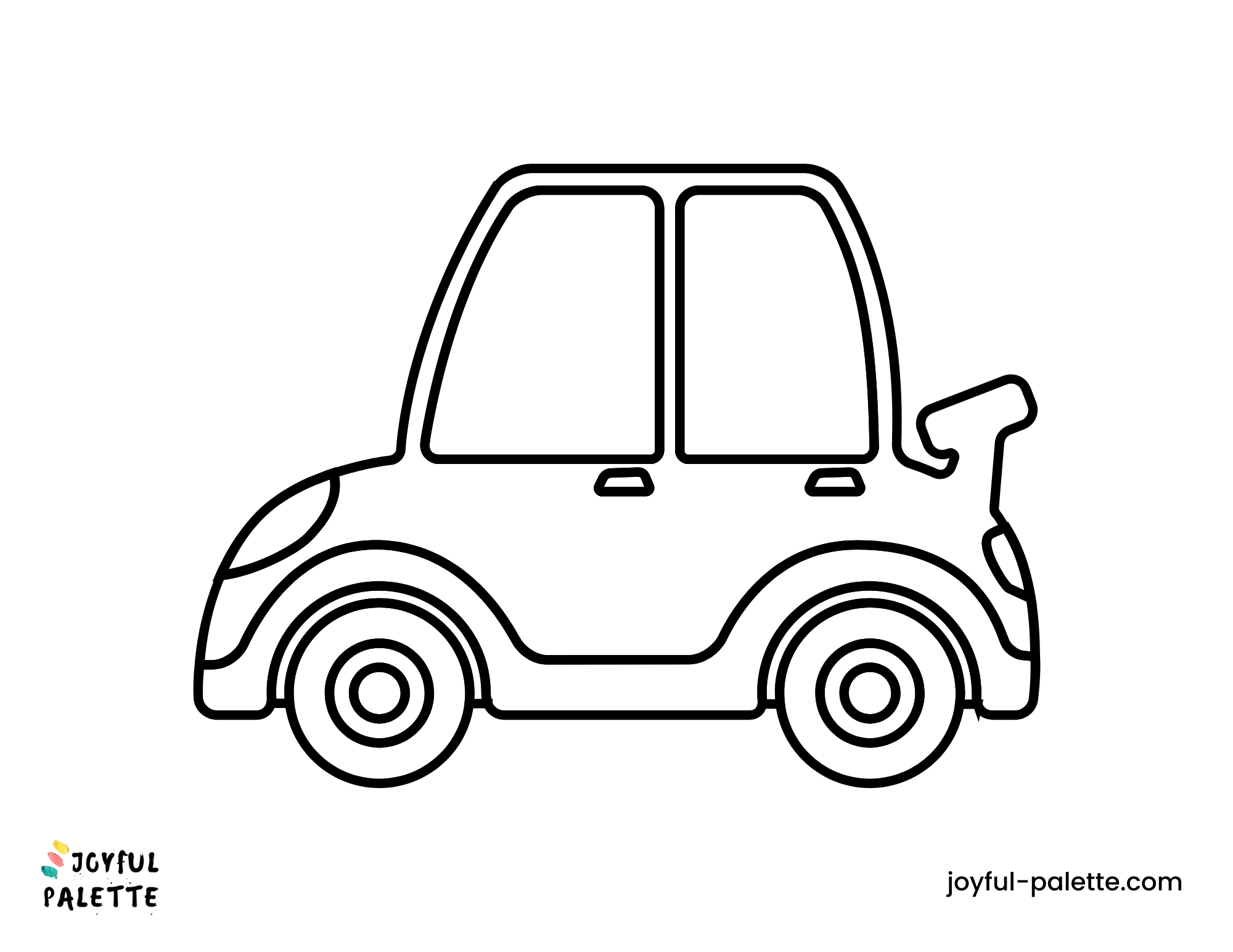 kawaii car coloring page