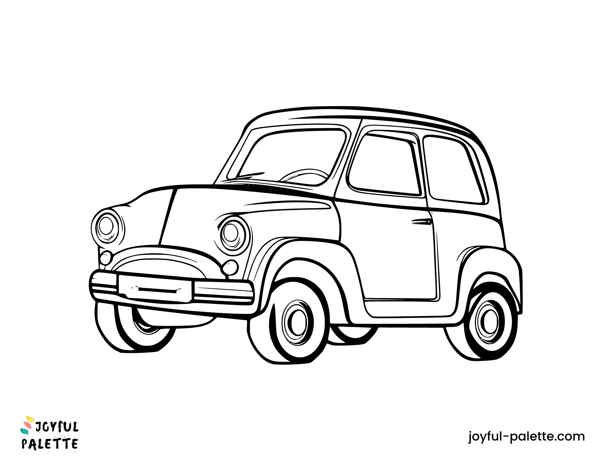 vintage car coloring page