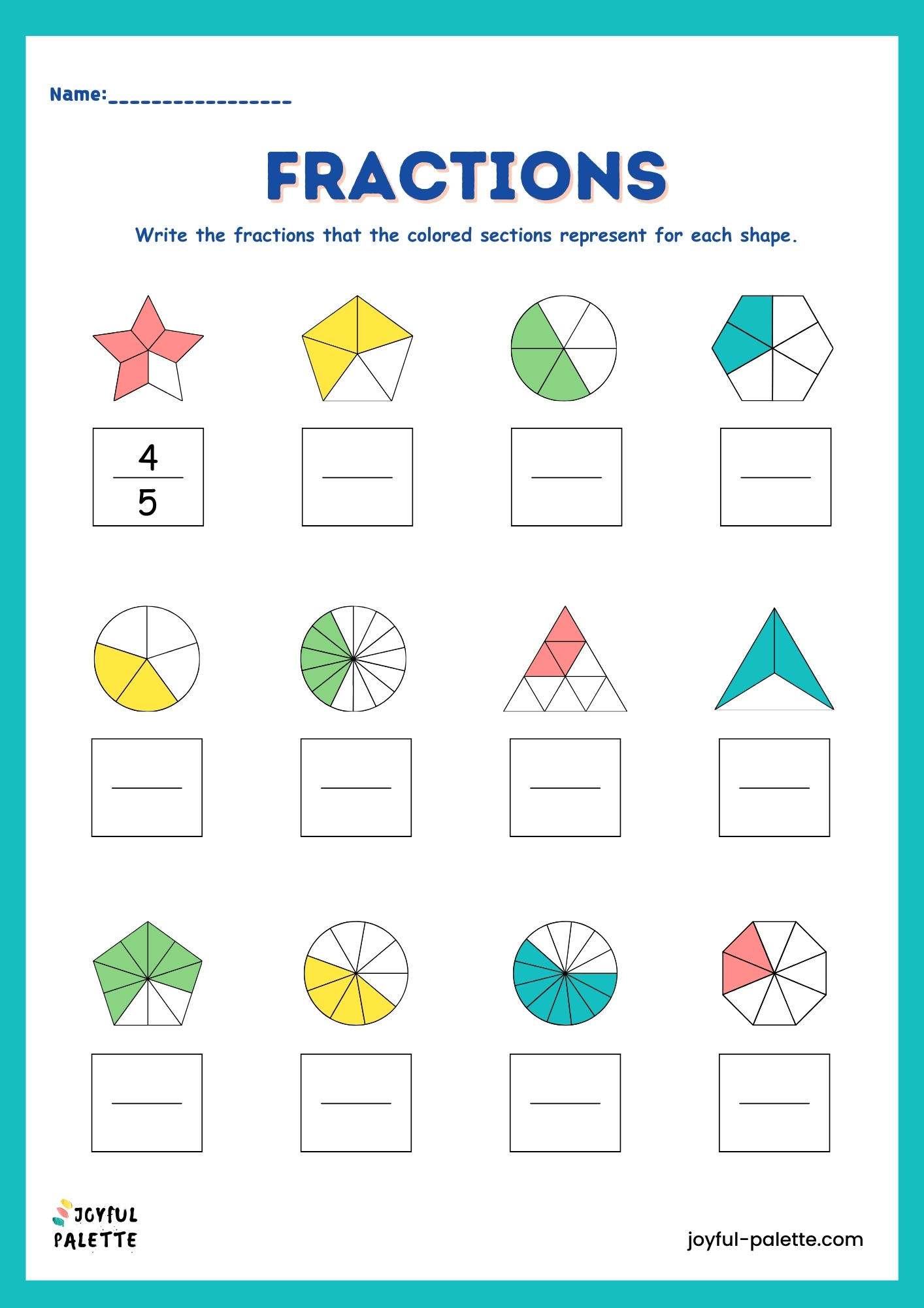 Fractions Worksheets