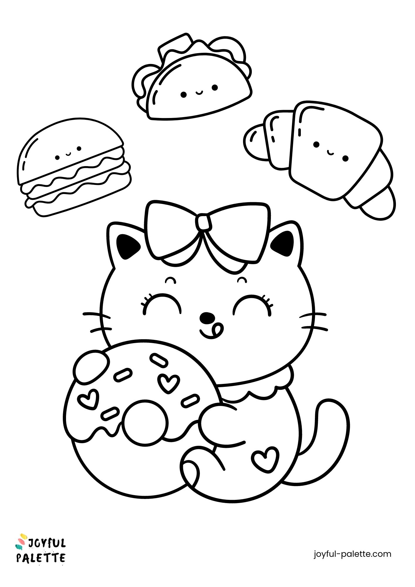 Cute Kawaii Food Coloring Page