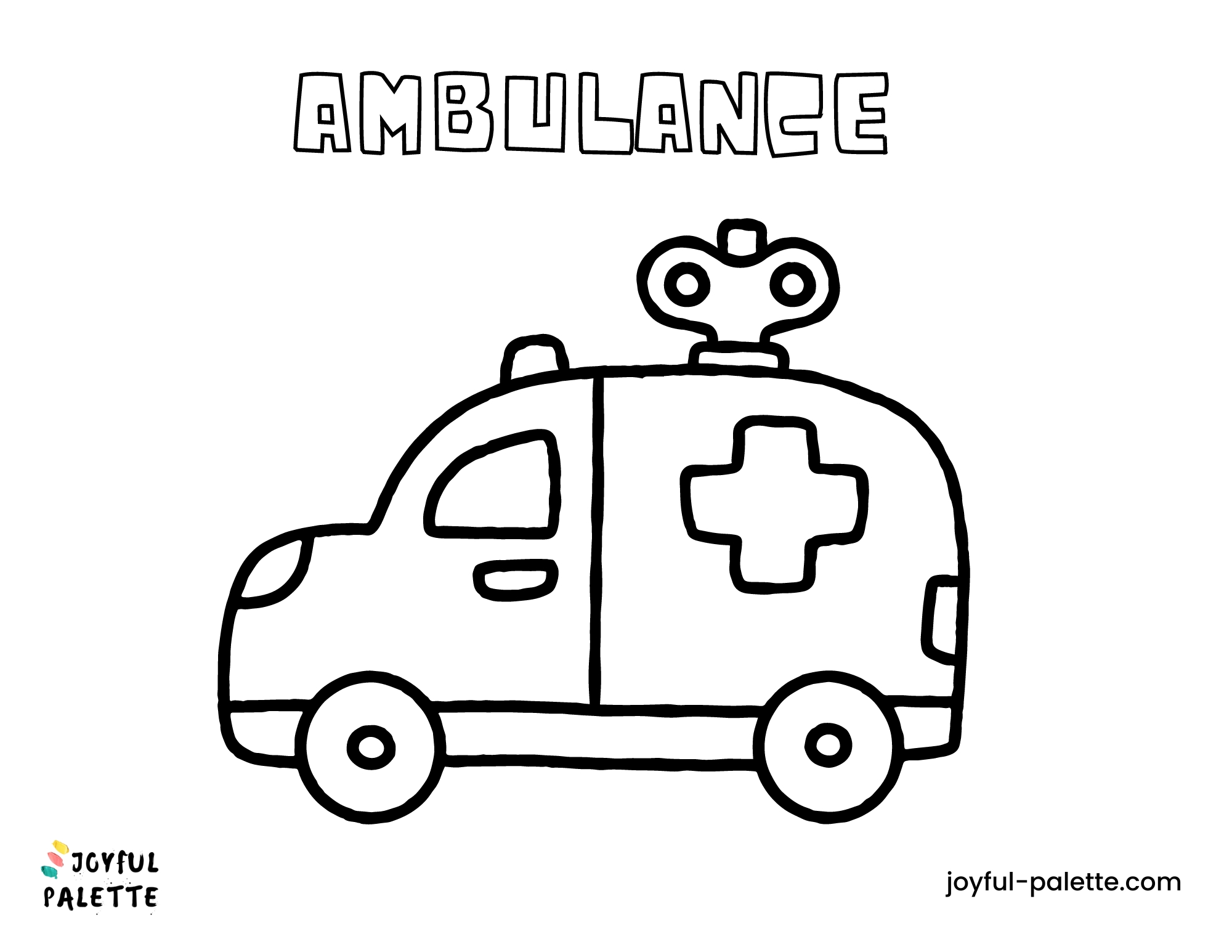 Easy Ambulance Coloring Pages