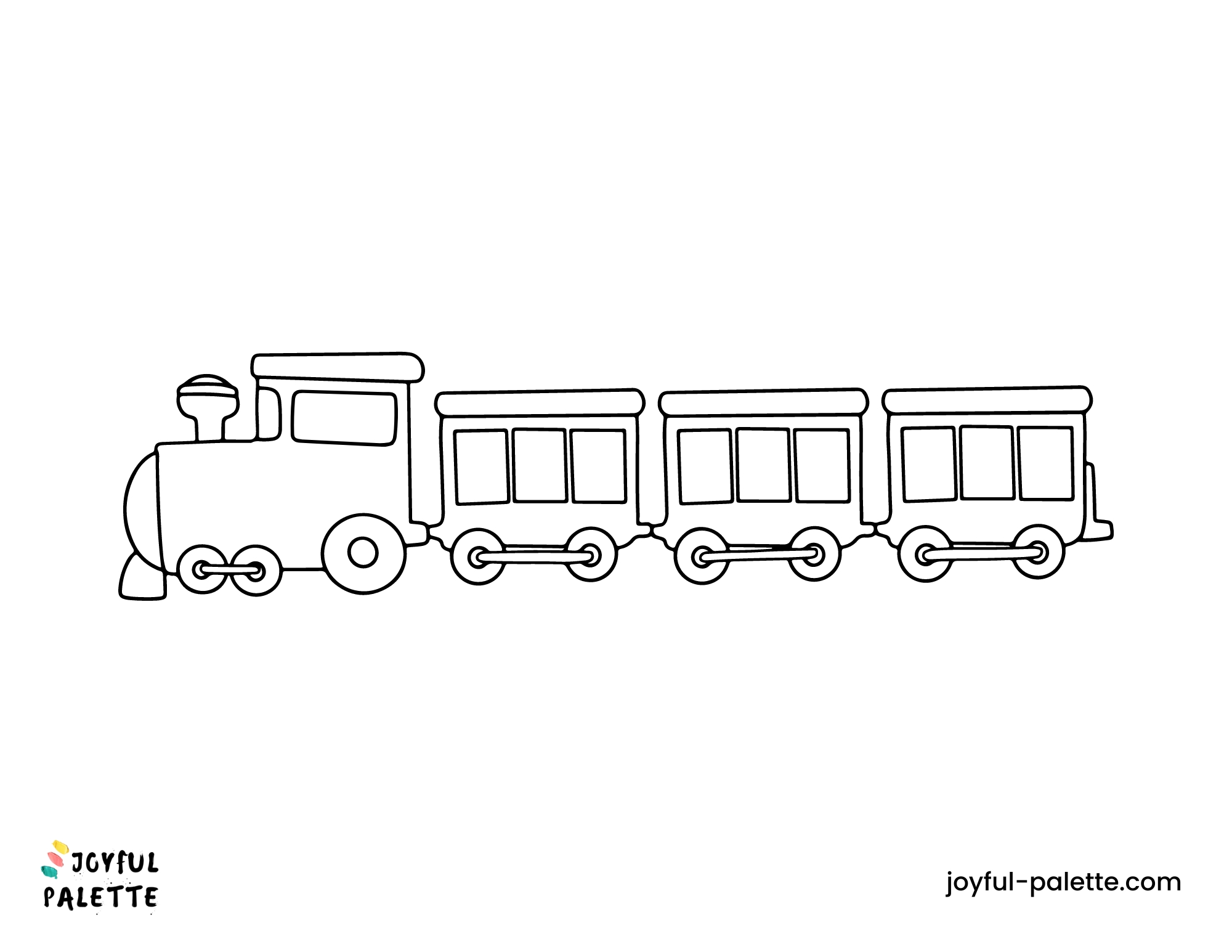 easy train coloring page