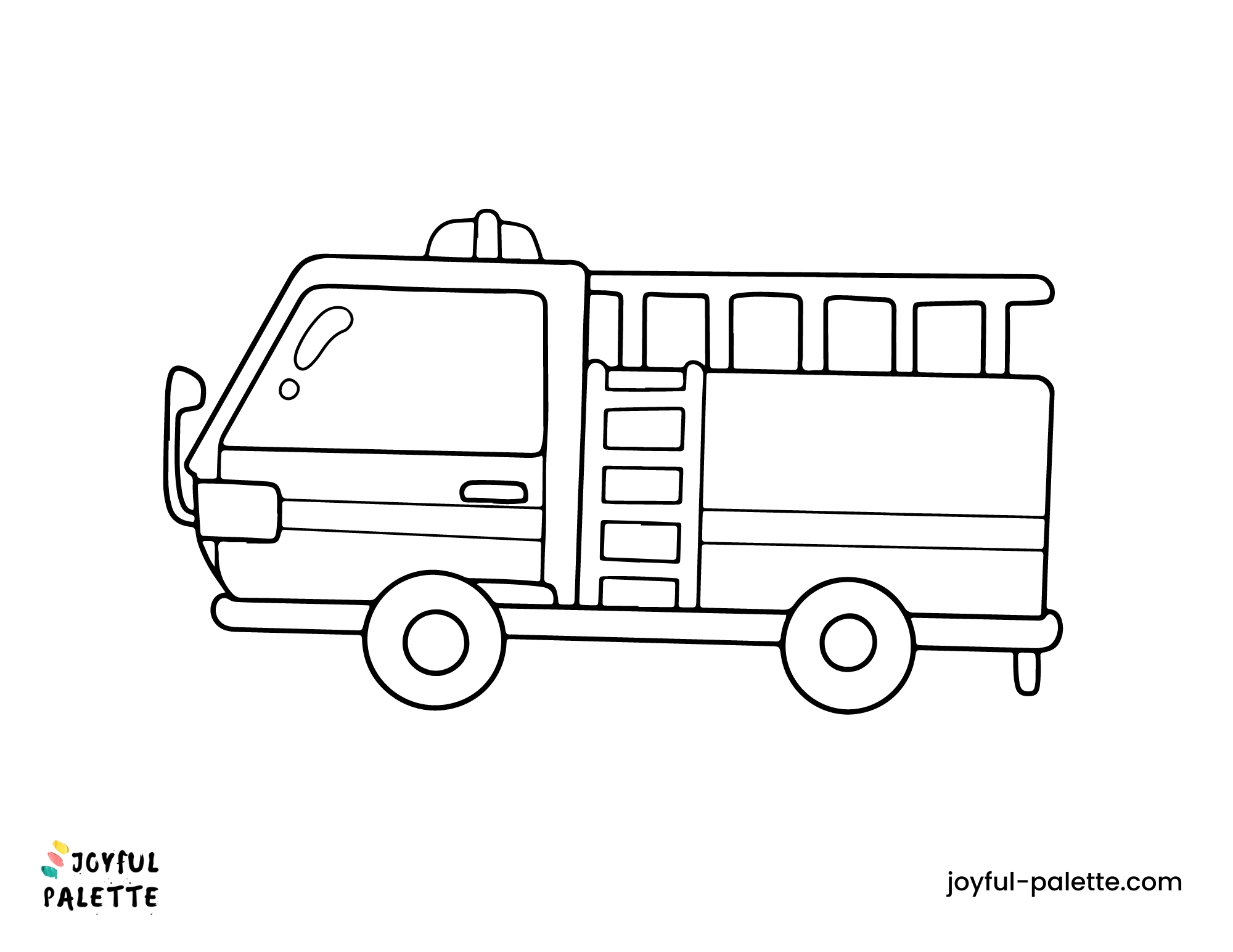 super cute fire truck coloring page