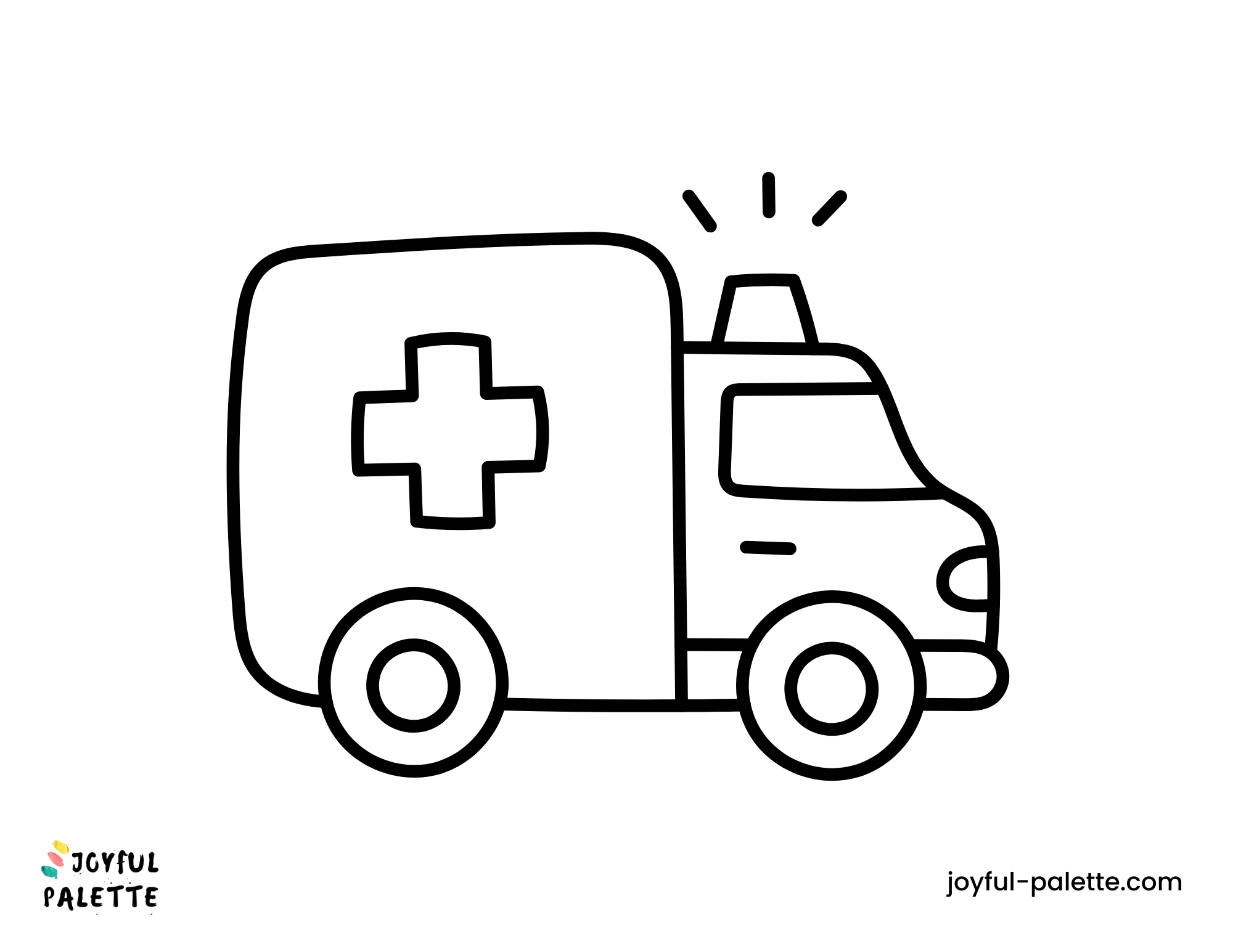 Easy ambulance Coloring Pages