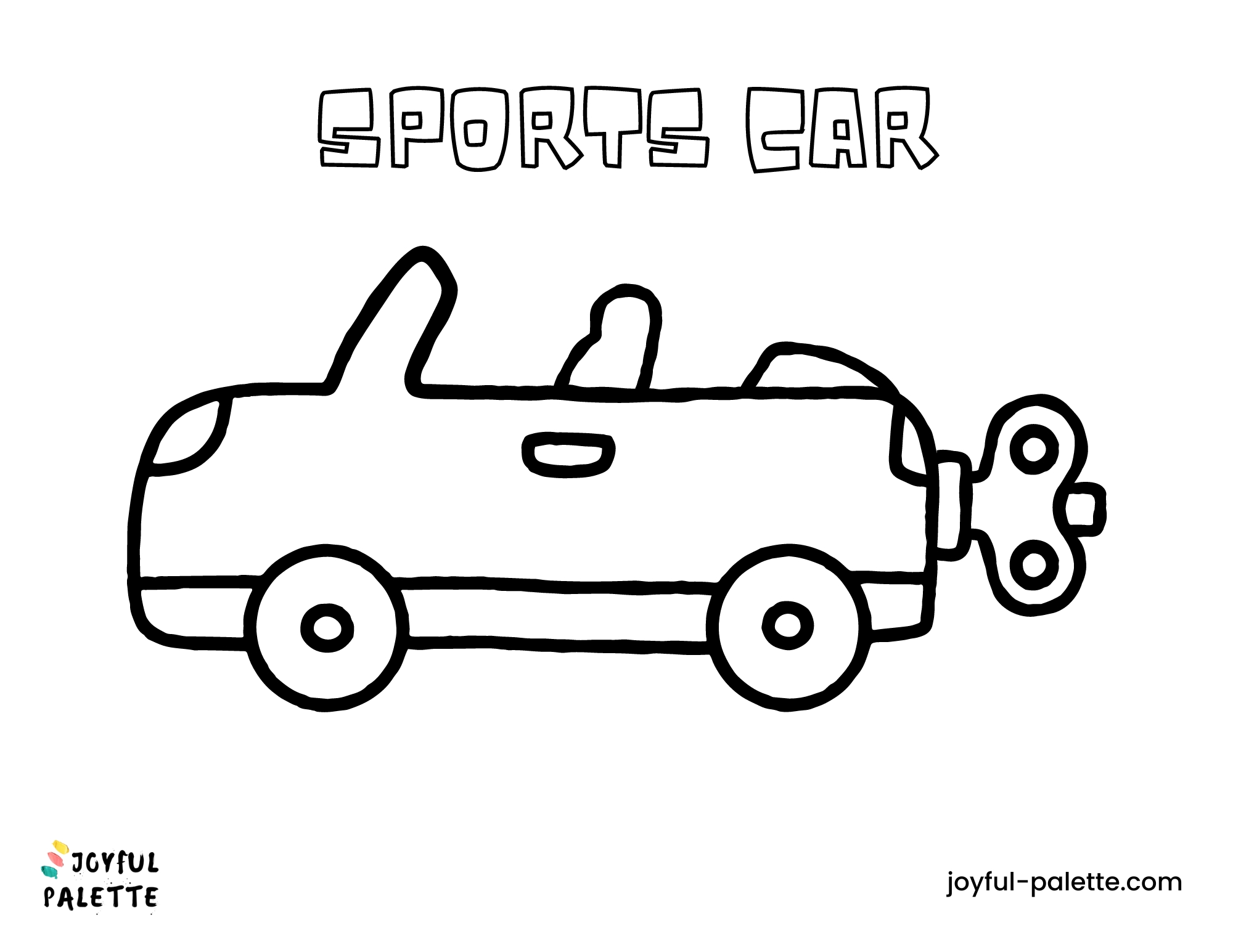 super easy sports car coloring page