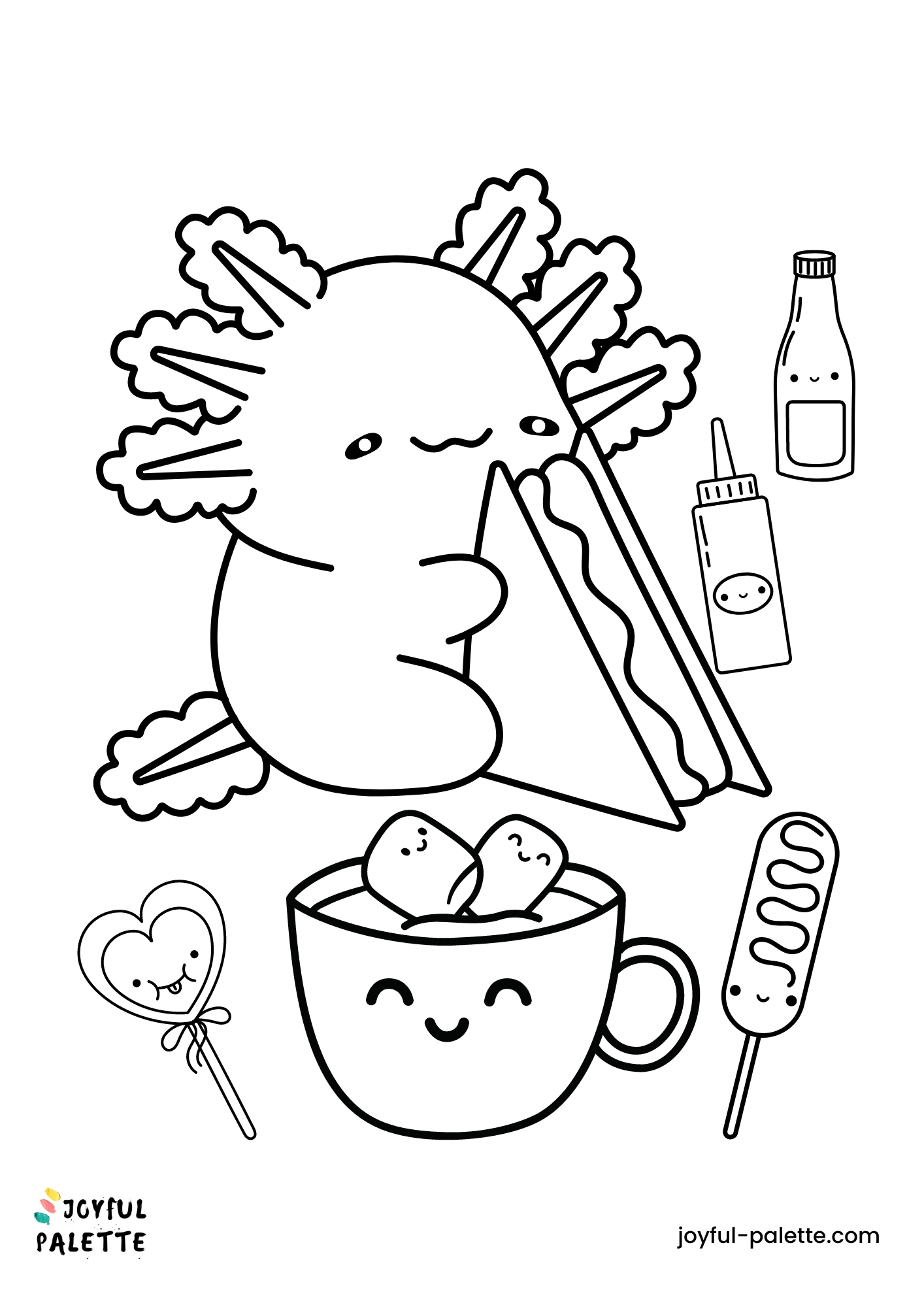 Cute Kawaii Food Coloring Page