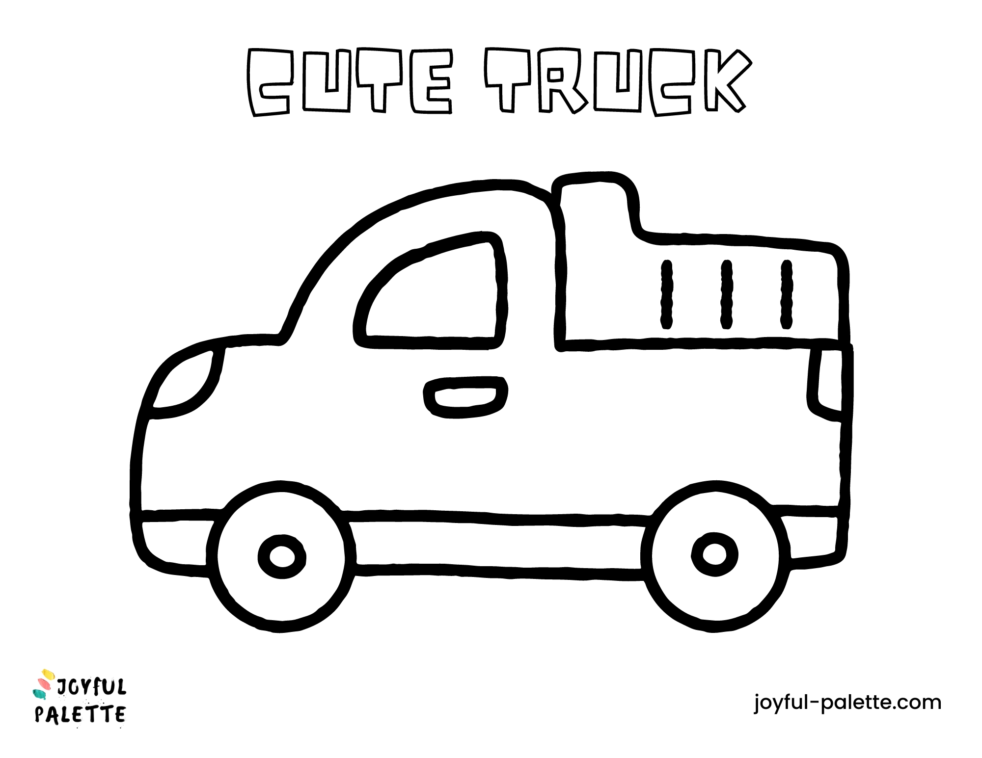 cute and easy truck coloring sheet