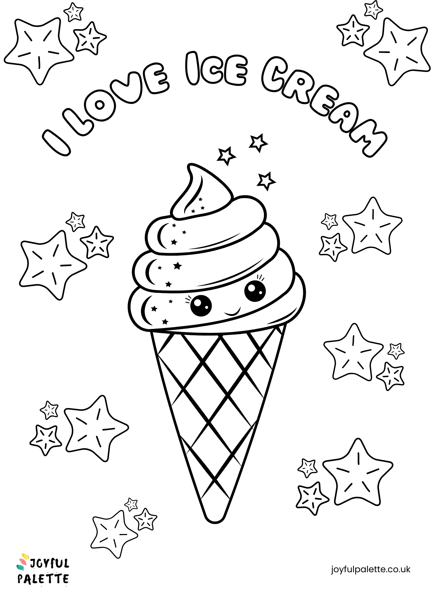 cute ice cream coloring page