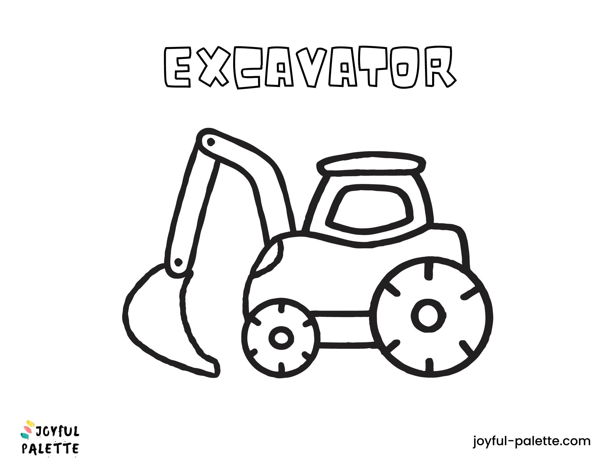 excavator coloring sheet