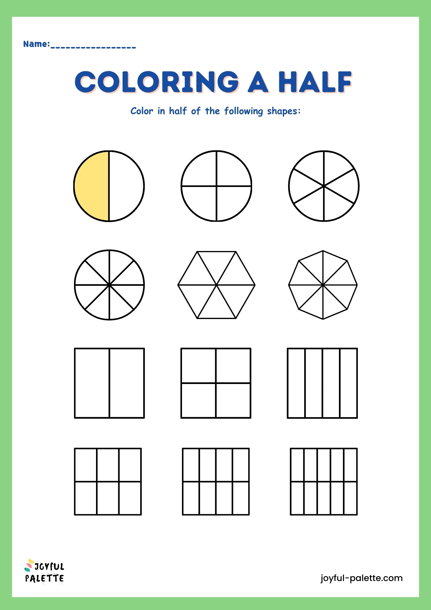 Printable Fractions Worksheets