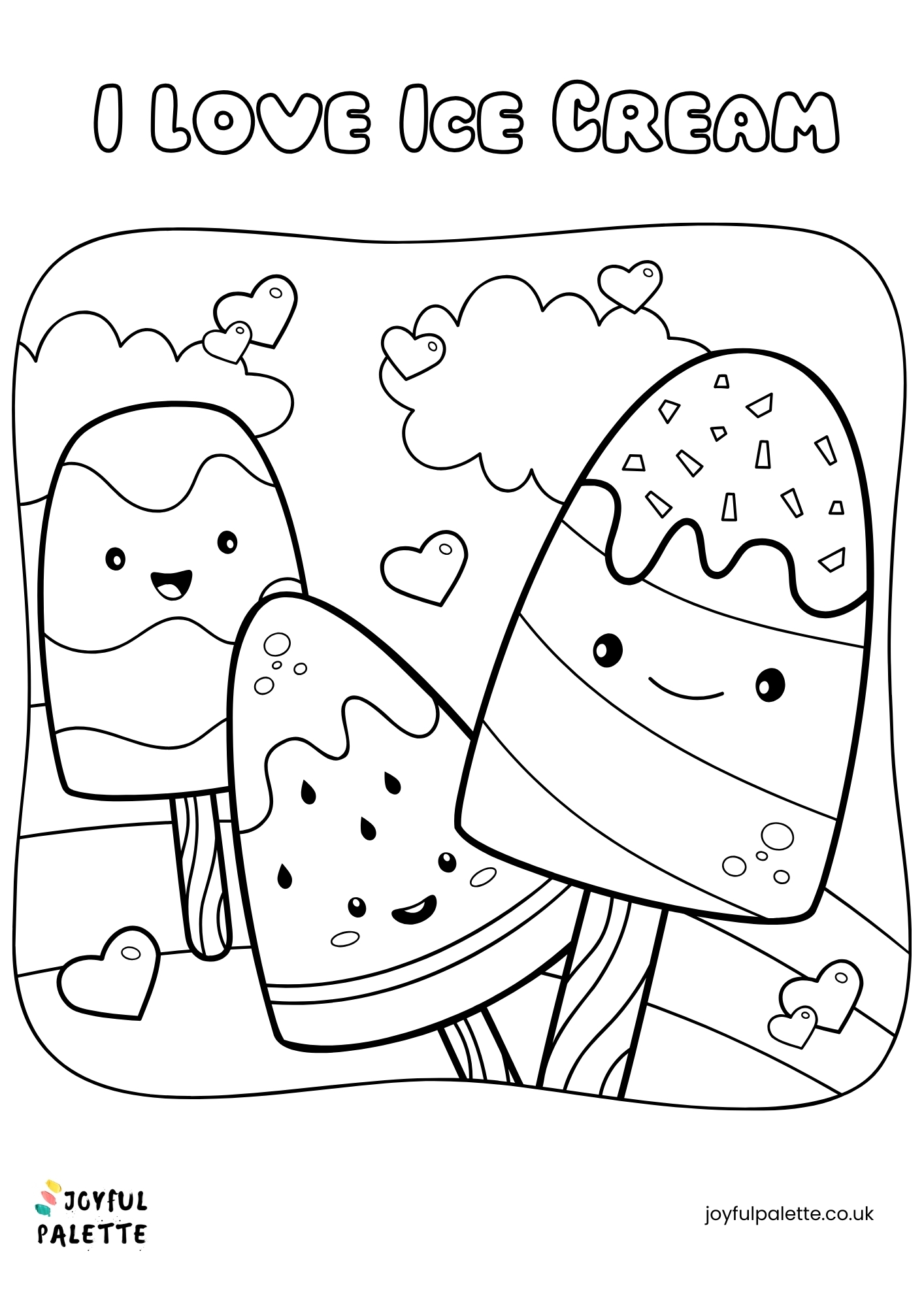 cute ice cream coloring page