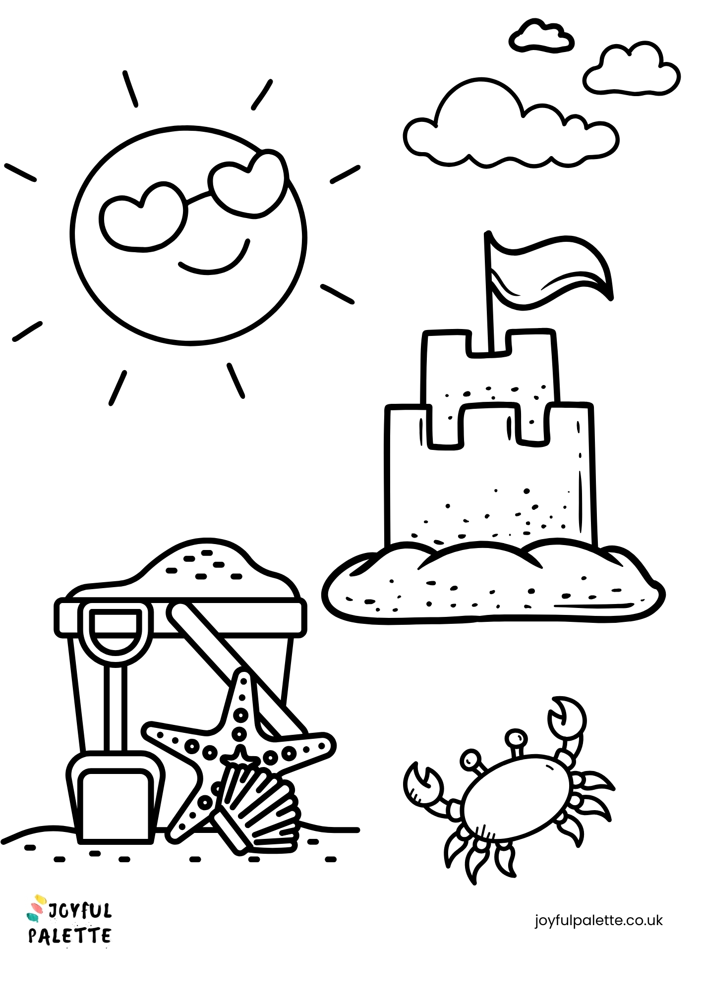 beach summer coloring page