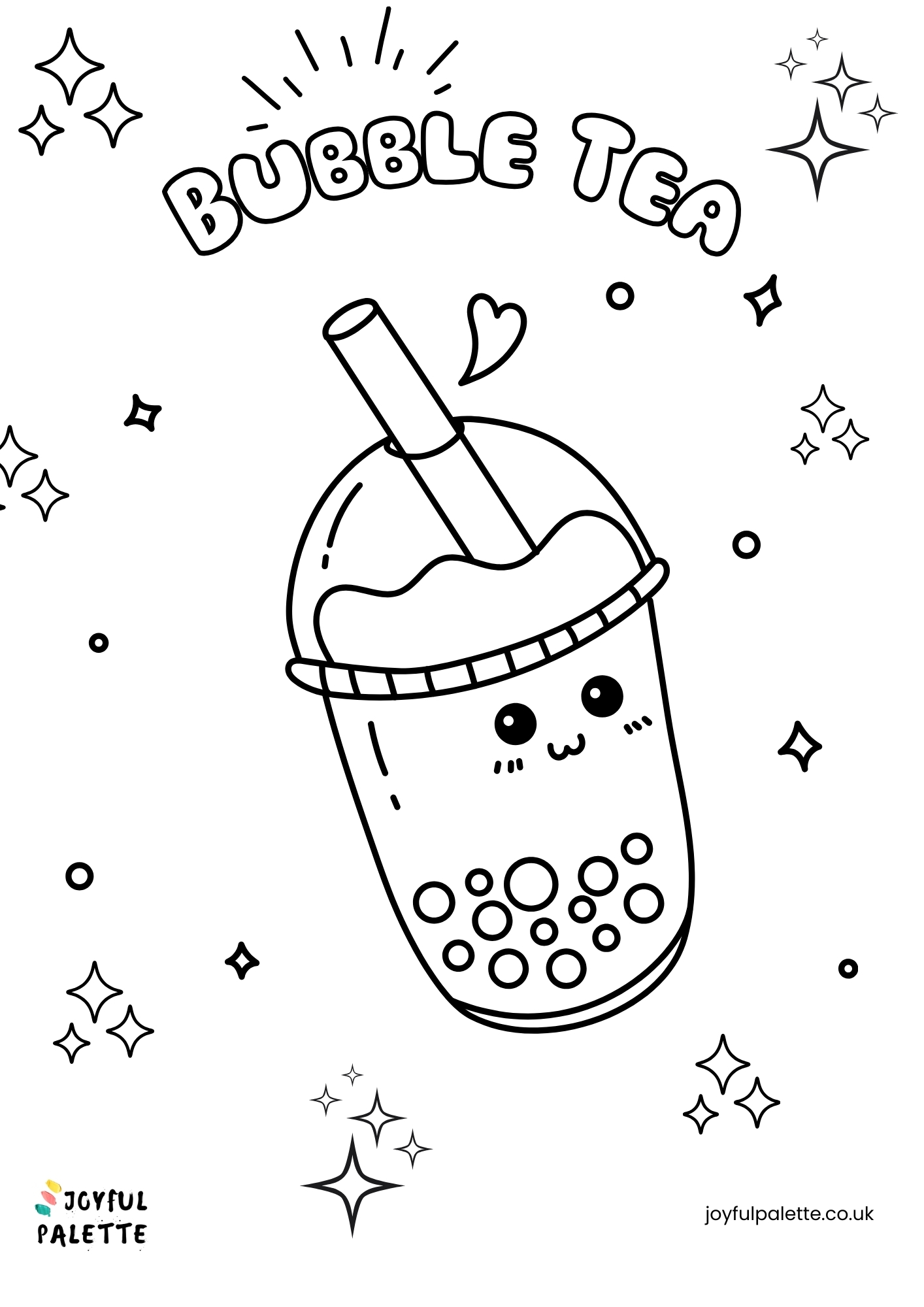 bubble tea coloring page