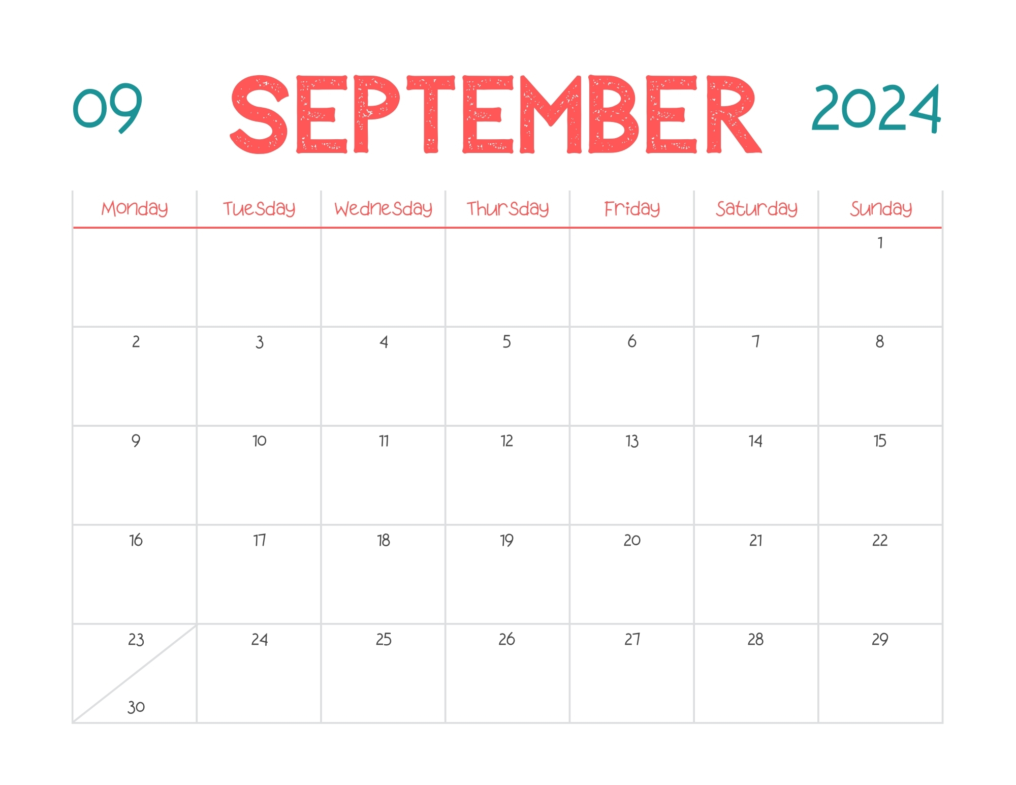 cute september 2024 calendar