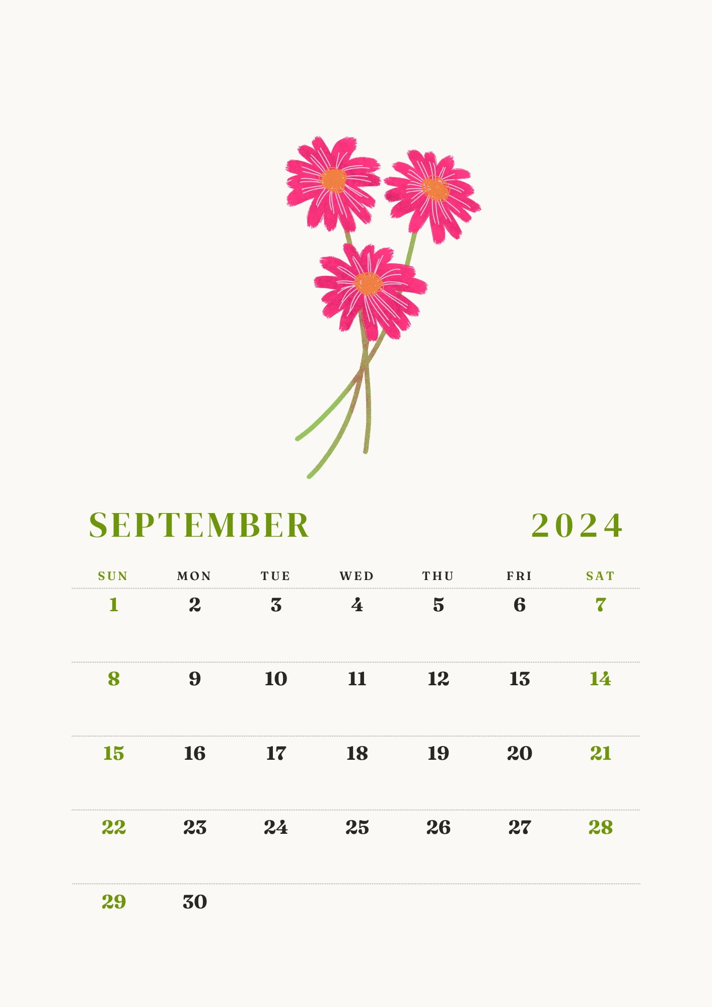 september 2024 calendar