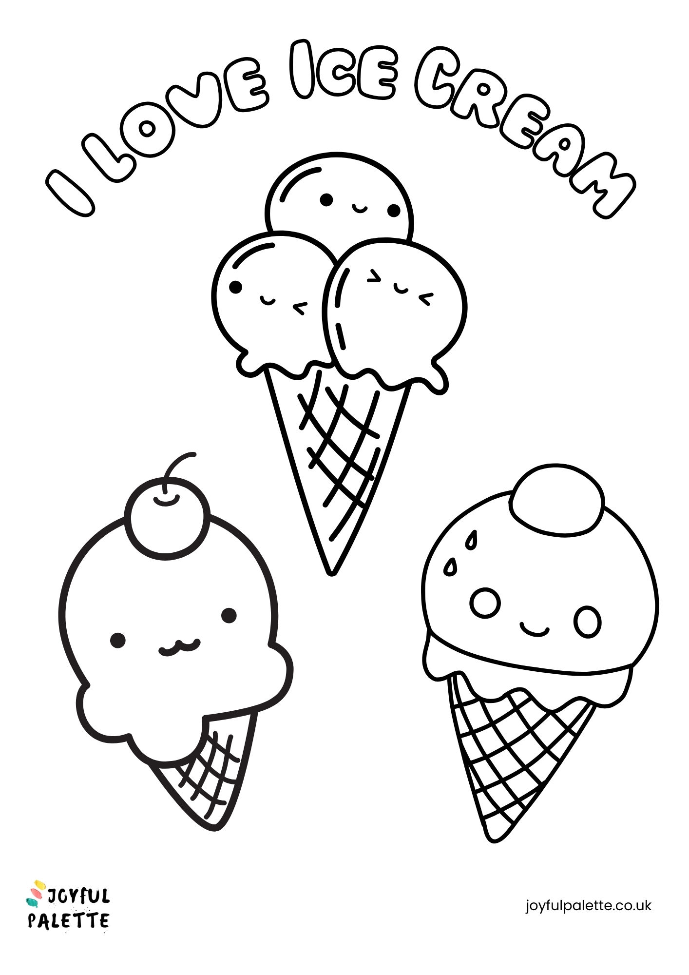 cute ice cream coloring page