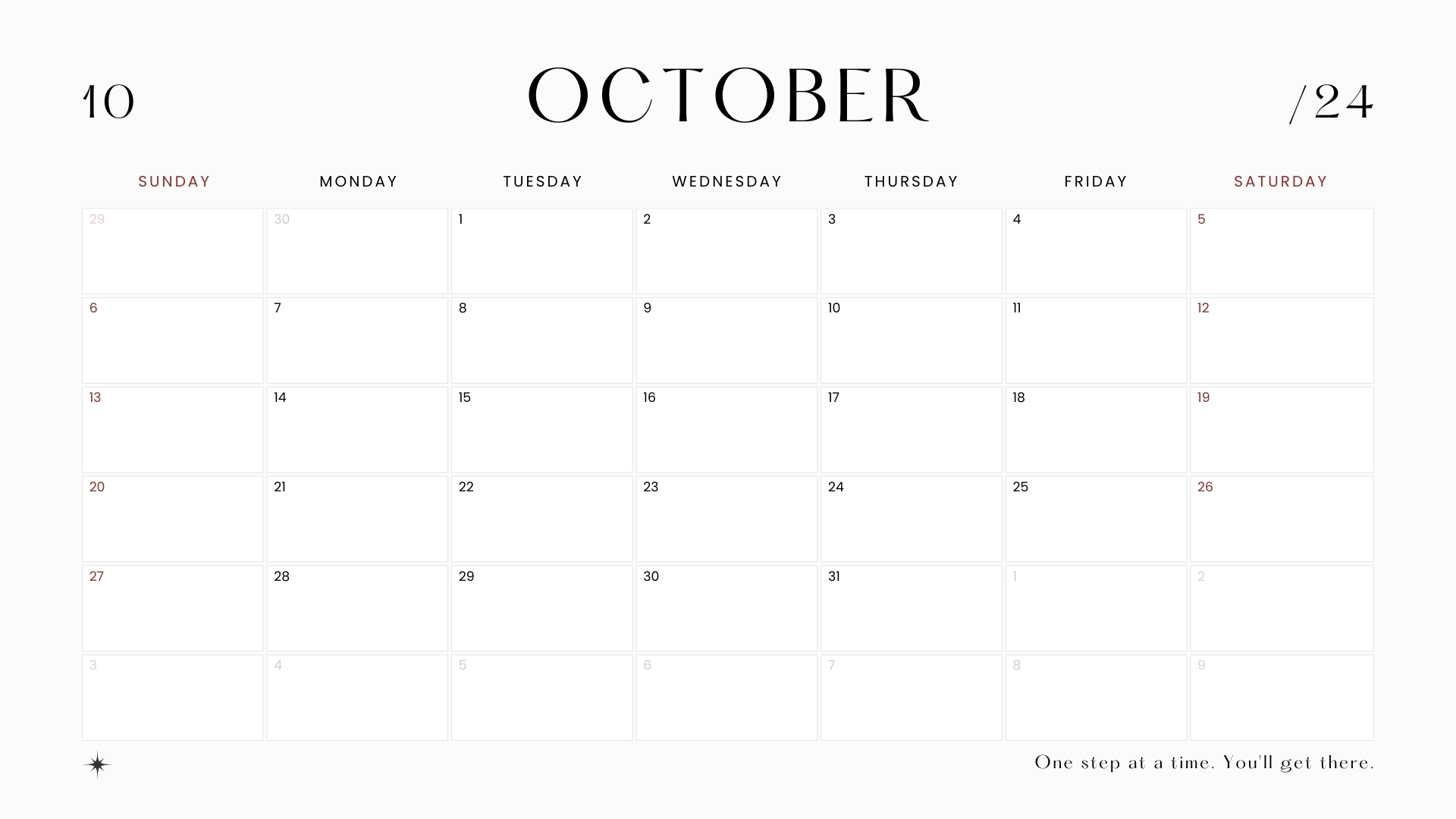 Quote Calendar october 2024