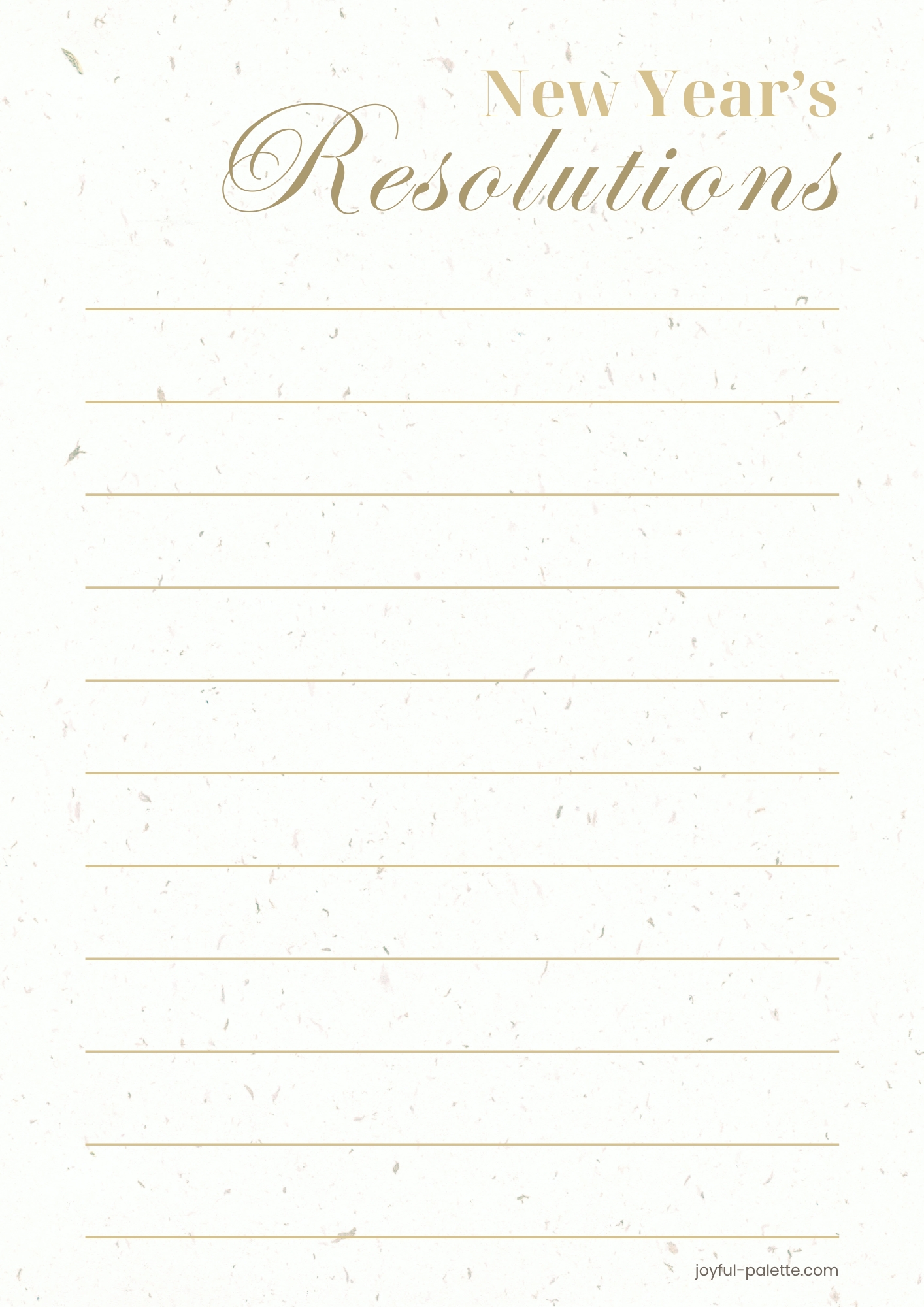 Minimalist New Year's Resolutions Page