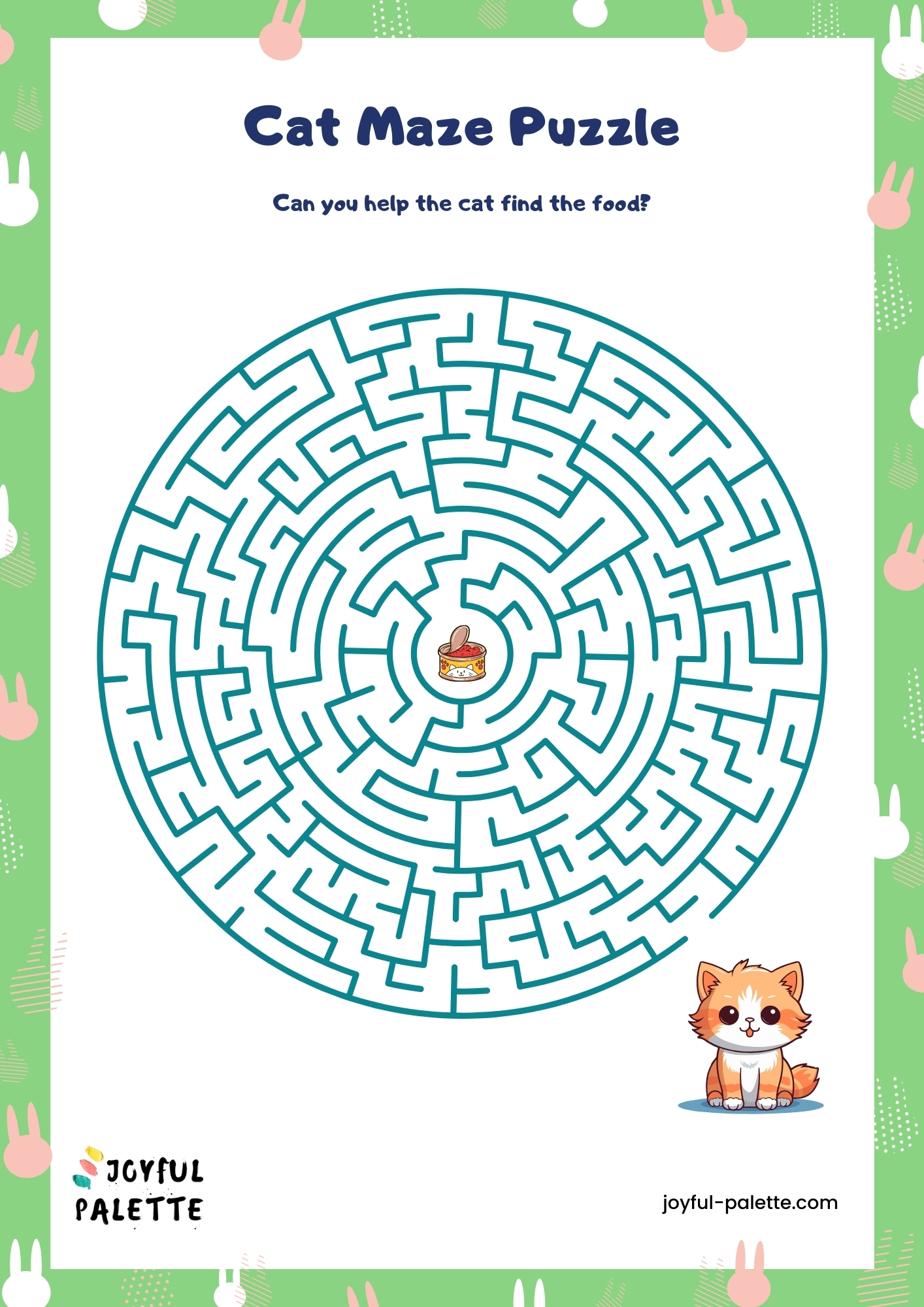 cat maze free printable