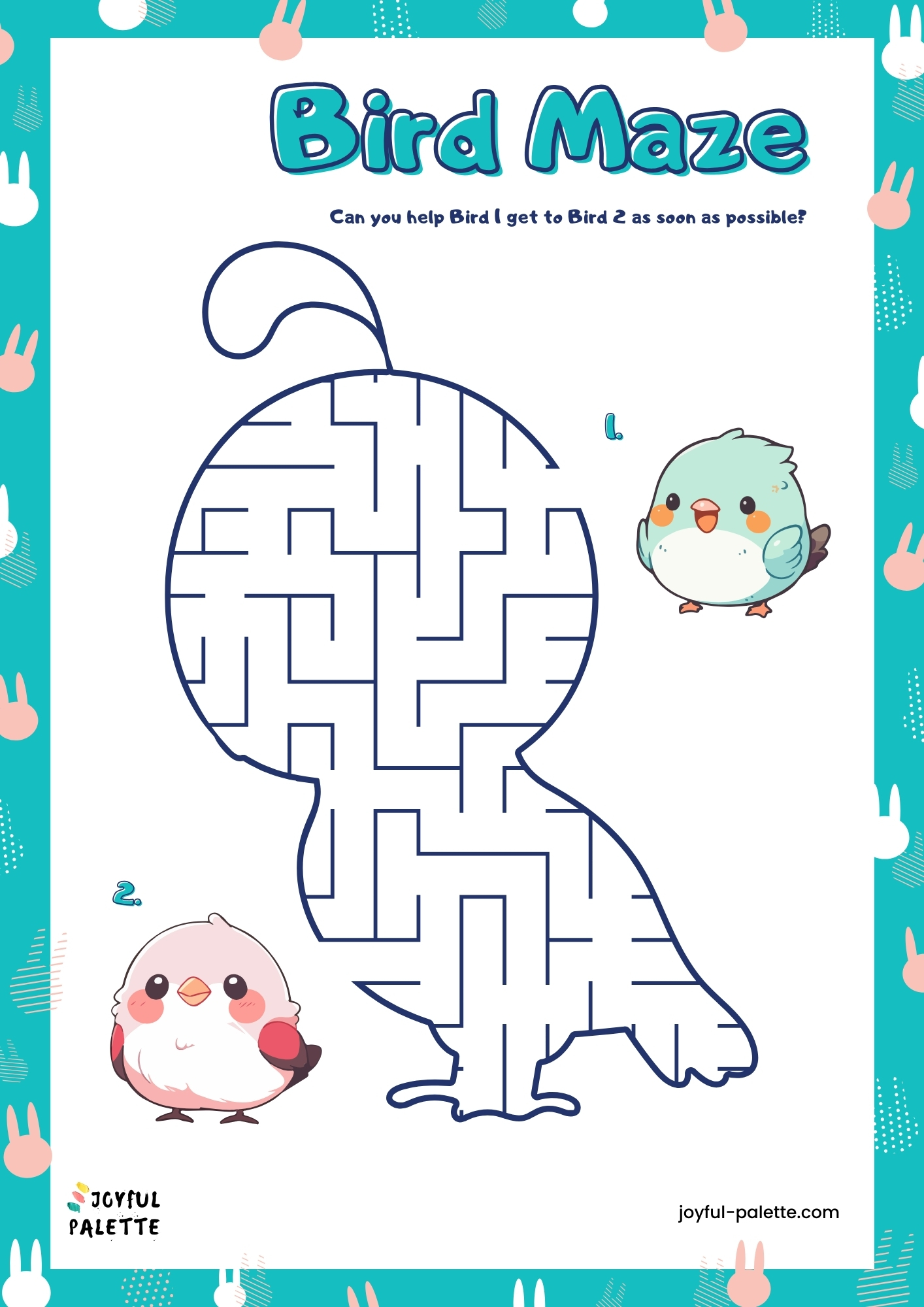 bird maze for kids