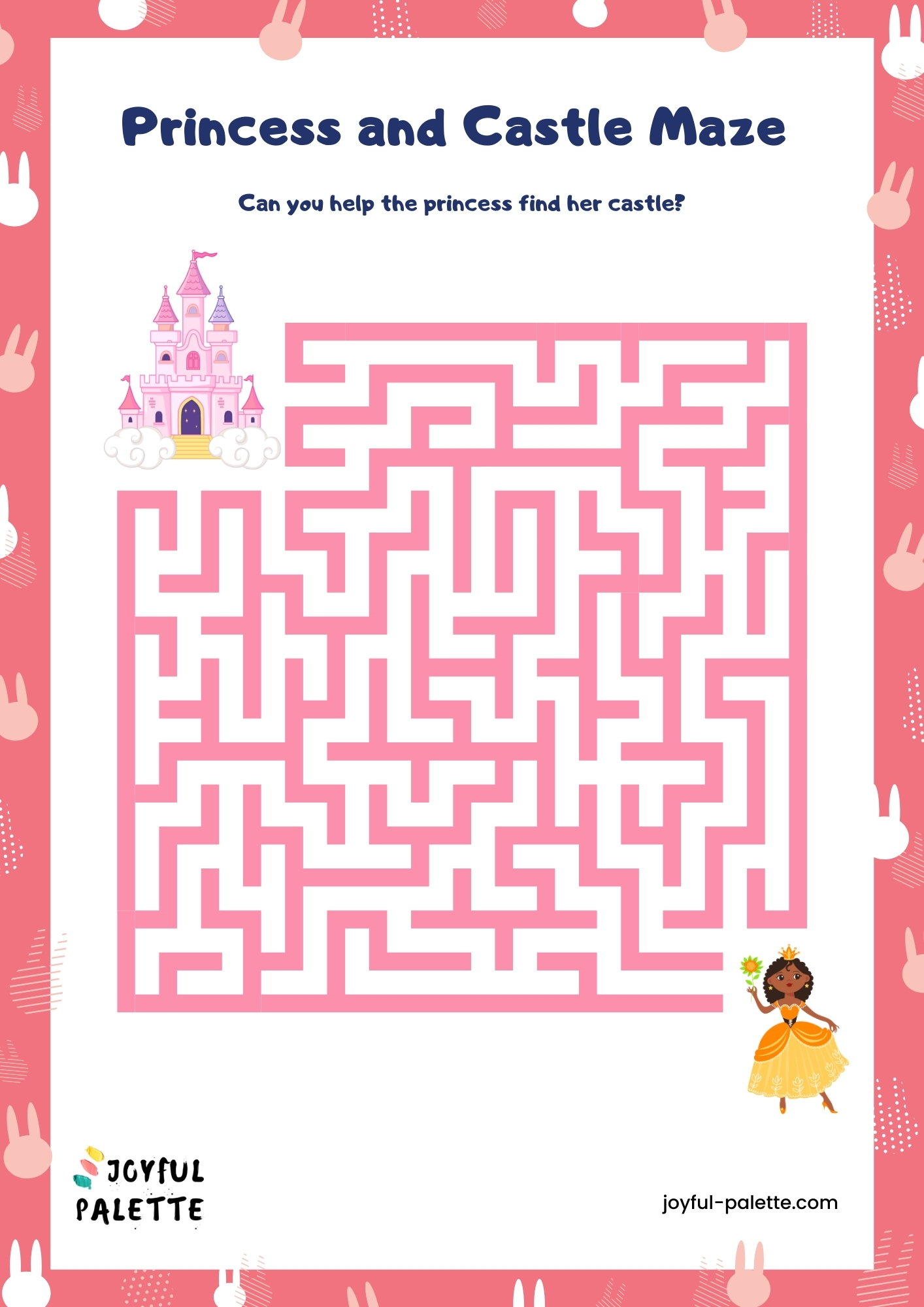 princess and castle maze for kids